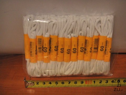 Sznurowadła 25par 60cm białe wizytowe 1110 Sznurowadła 25par 60cm białe wizytowe 1110