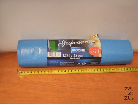 Worki na śmieci 120l A'25 niebieskie Worki na śmieci 120l A'25 niebieskie