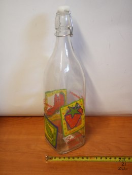 Butelka szklana ozdobna 32cm 15219
