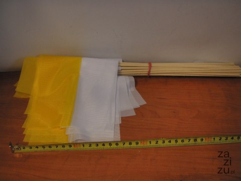 Flaga materiał żółto-biała 25szt. PAPIESKA 8520 Flaga materiał żółto-biała 25szt. PAPIESKA 8520