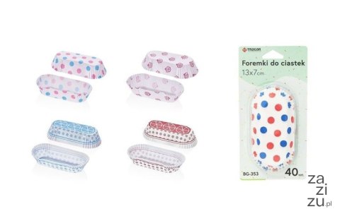 Foremki Papierowe Na Eklerki Ciastka Bułki 40szt 13 x 7cm BG-353 Foremki Papierowe Na Eklerki Ciastka Bułki 40szt 13 x 7cm BG-353