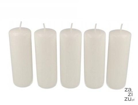 Świeca 5szt. walec biała 4,5x14cm | OK-011 Świeca 5szt. walec biała 4,5x14cm | OK-011
