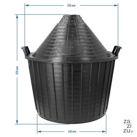 Balon na wino w koszu plastikowym 54l Balon na wino w koszu plastikowym 54l