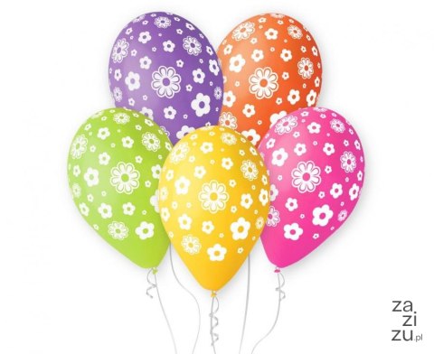 Balony Premium "Kwiatuszki" 12" 5szt. | GS110/P107 Balony Premium "Kwiatuszki" 12" 5szt. | GS110/P107