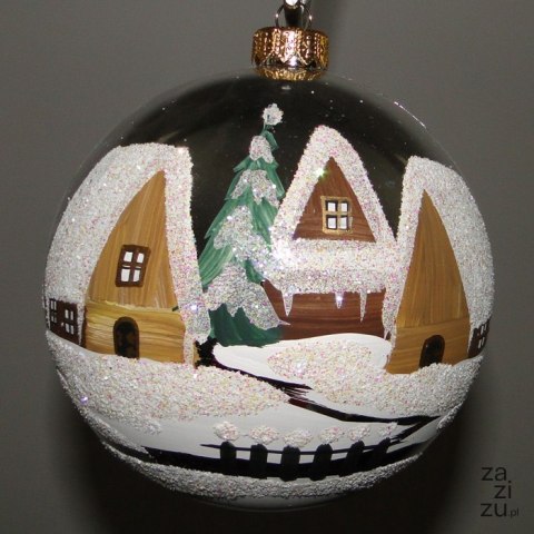 Bombka dekorowana 12cm ornament pejzaż | D01120 Bombka dekorowana 12cm ornament pejzaż | D01120