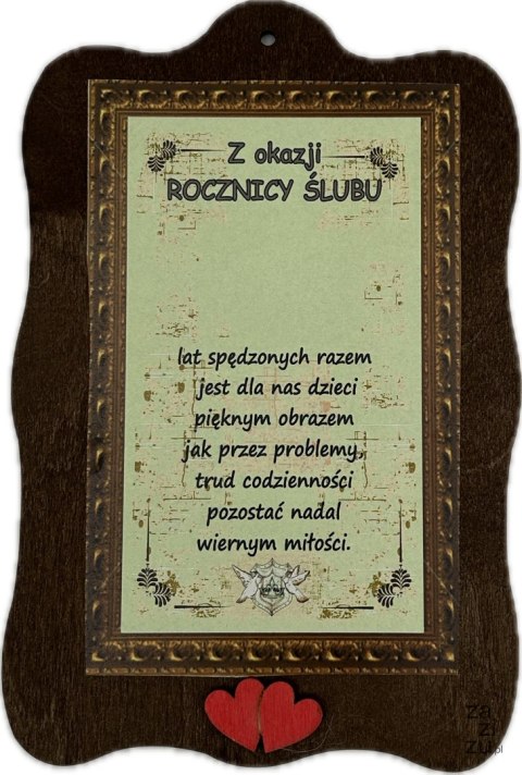 Deska ROCZNICA ŚLUBU do wypisania 21 x 14 cm. P497,P496 Deska ROCZNICA ŚLUBU do wypisania 21 x 14 cm. P497,P496
