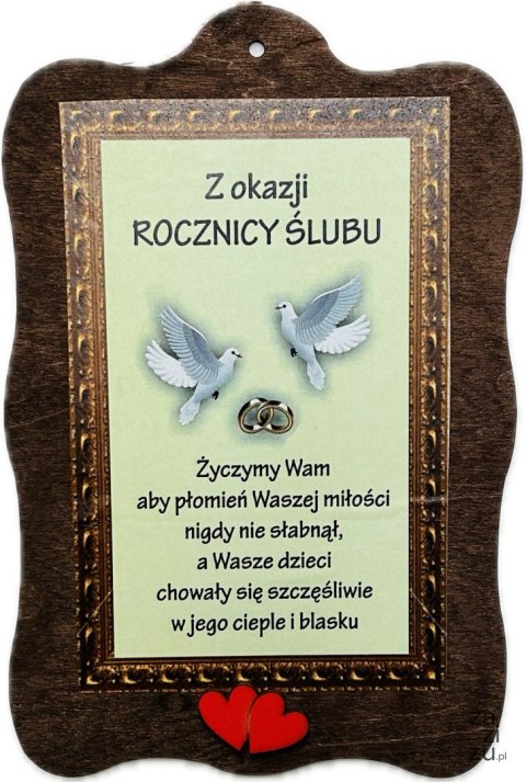 Deska ROCZNICA ŚLUBU do wypisania 21 x 14 cm. P497,P496 Deska ROCZNICA ŚLUBU do wypisania 21 x 14 cm. P497,P496
