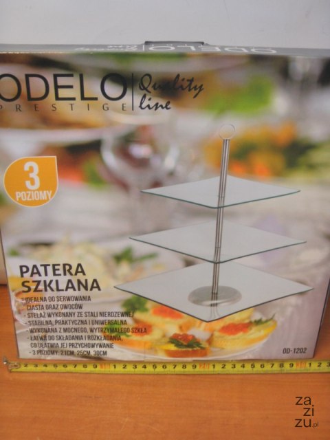 Patera 3-poziomy szklana kwadrat OD1202 Patera 3-poziomy szklana kwadrat OD1202