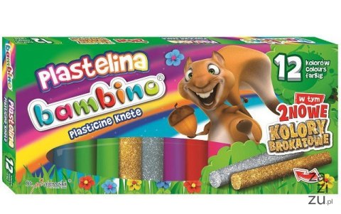 Plastelina brokatowa 12kolorów BAMBINO Plastelina brokatowa 12kolorów BAMBINO