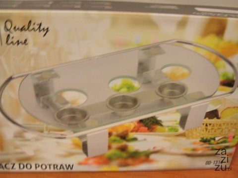 Podgrzewacz szklany do potraw na 3 team lights 33,5x17,5x5,5cm | OD1314 Podgrzewacz szklany do potraw na 3 team lights 33,5x17,5x5,5cm | OD1314
