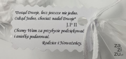 Podziękowanie dla gości Ślub wesele - Anioł 12 sztuk Podziękowanie dla gości Ślub wesele - Anioł 12 sztuk