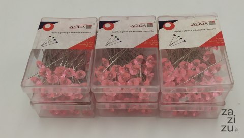 Szpilki ozdobne różowe 50szt diament 54mm 6 paczek SPD54-RO Szpilki ozdobne różowe 50szt diament 54mm 6 paczek SPD54-RO