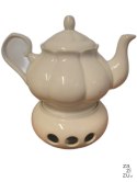 Dzbanek 900ml + podgrzewacz biała porcelana | YM0340