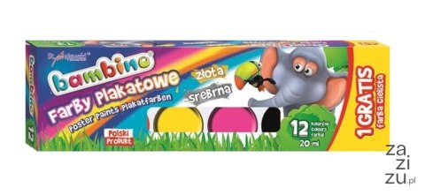 Farbki plakatowe 12+1kol. BAMBINO | 1581 Farbki plakatowe 12+1kol. BAMBINO | 1581