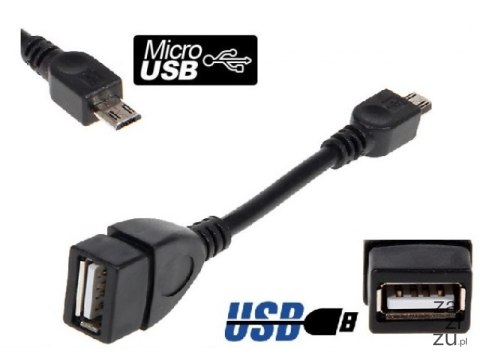 Kabel przejściówka micro USB Adaptor OTG Host USB 5szt 5149 Kabel przejściówka micro USB Adaptor OTG Host USB 5szt 5149
