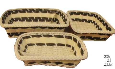 Koszyki plecione prostokątne 26 x21x7 22,5x17x6,5 19x14x6 - 3szt Koszyki plecione prostokątne 26 x21x7 22,5x17x6,5 19x14x6 - 3szt