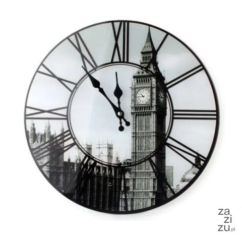 Zegar ścienny szklany 30x4cm BIG BEN Zegar ścienny szklany 30x4cm BIG BEN