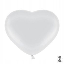 Balony białe 50szt. serca 