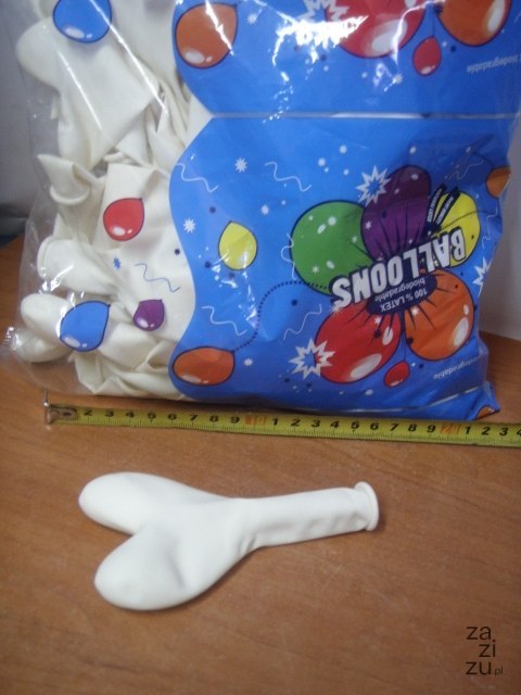 Balony gumowe białe serca 100 szt Balony gumowe białe serca 100 szt