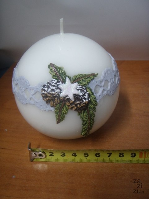 Świeca kula BOŻE NARODZENIE 10cm | K-4 Świeca kula BOŻE NARODZENIE 10cm | K-4