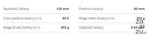 Świeca pieńkowa 120/60mm bawełna/ecru | 34377 Świeca pieńkowa 120/60mm bawełna/ecru | 34377