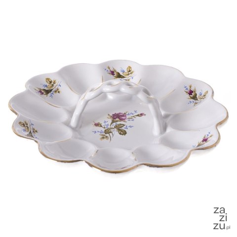 Talerz ceramiczny na jajka z uchwytem RÓŻA II | OD8504 Talerz ceramiczny na jajka z uchwytem RÓŻA II | OD8504