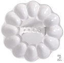 Talerz ceramiczny na jajka z uchwytem biała porcelana | OD8507