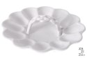 Talerz ceramiczny na jajka z uchwytem biała porcelana | OD8507