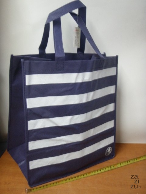 Torba granatowa w paski 33x35 PP Torba granatowa w paski 33x35 PP