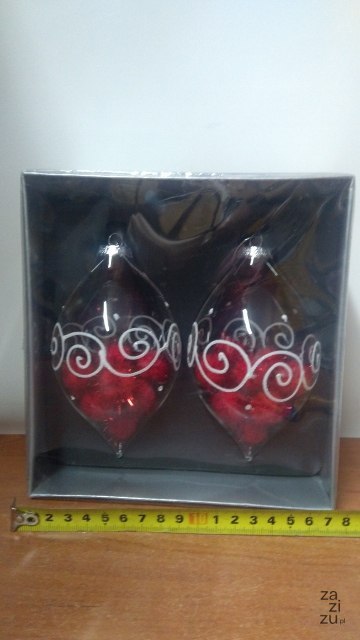 Bombki szklane 2szt. sopel 13cm | 3679 Bombki szklane 2szt. sopel 13cm | 3679