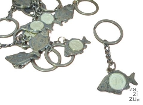 Brelok metalowy 10 szt ryba z groszem Brelok metalowy 10 szt ryba z groszem