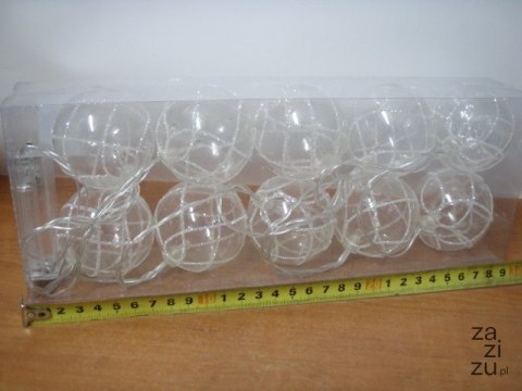 Lampki/bombki 10szt. przezroczyste z brokatem na baterie | XMD-16052 Lampki/bombki 10szt. przezroczyste z brokatem na baterie | XMD-16052
