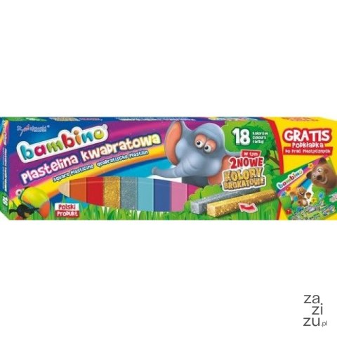 Plastelina 18kol. kwadratowa BAMBINO Plastelina 18kol. kwadratowa BAMBINO