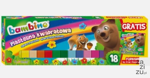 Plastelina 18kol. kwadratowa BAMBINO Plastelina 18kol. kwadratowa BAMBINO
