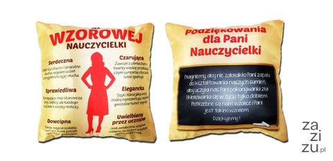 Poduszka Wzorowej Nauczycielki 35x35 cm S128 Poduszka Wzorowej Nauczycielki 35x35 cm S128