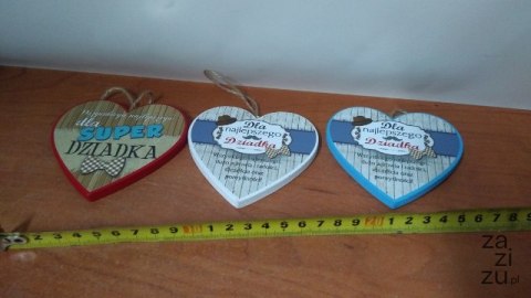 Serce drewniane zawieszka DZIADEK 10cm Serce drewniane zawieszka DZIADEK 10cm