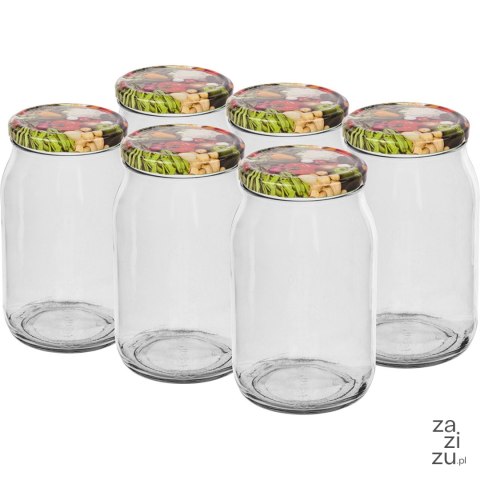 Słoiki 6szt. + zakrętki 900ml | 132903 Słoiki 6szt. + zakrętki 900ml | 132903