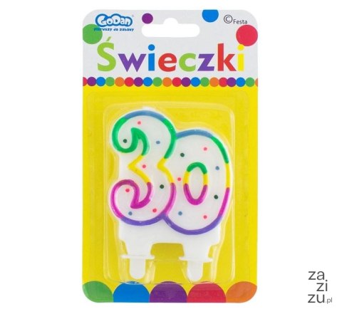Świeczka cyferka ''30'' 8cm | PF-SCK30 Świeczka cyferka ''30'' 8cm | PF-SCK30