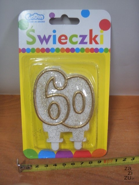 Świeczka cyferka ''60'' 8cm PF-SCZK60 Świeczka cyferka ''60'' 8cm PF-SCZK60
