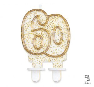Świeczka cyferka ''60'' 8cm PF-SCZK60 Świeczka cyferka ''60'' 8cm PF-SCZK60