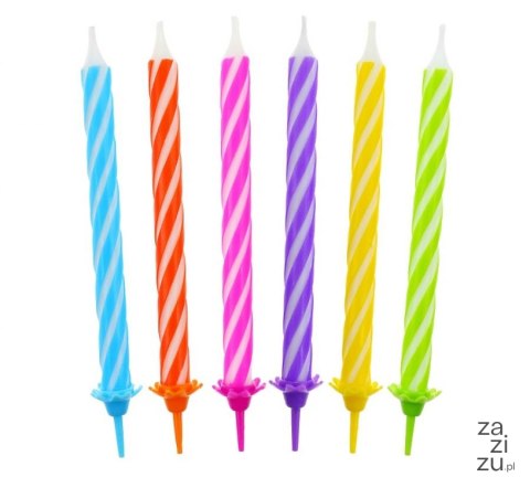 Świeczki urodzinowe spiralne 24szt 6cm PF-SUS24 Świeczki urodzinowe spiralne 24szt 6cm PF-SUS24