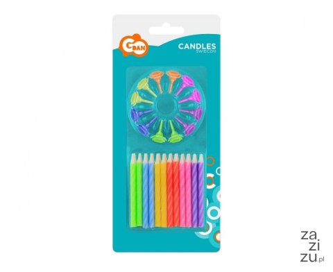 Świeczki urodzinowe spiralne 24szt 6cm PF-SUS24 Świeczki urodzinowe spiralne 24szt 6cm PF-SUS24