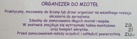 Wieszak ścienny + organizer do mioteł XJS027-16 Wieszak ścienny + organizer do mioteł XJS027-16