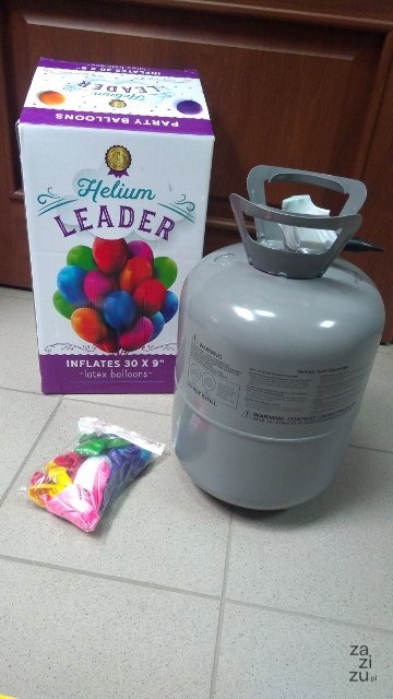 Butla z helem 30 balonów + balony, wstążka Butla z helem 30 balonów + balony, wstążka