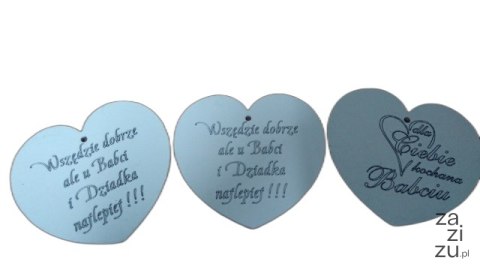 Serce 3szt. zawieszka 8cm BABCIA /DZIADEK NR15 Serce 3szt. zawieszka 8cm BABCIA /DZIADEK NR15