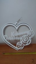 Serce wiszące 30cm ażur BABCIA