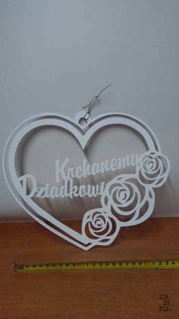 Serce wiszące 30cm ażur BABCIA Serce wiszące 30cm ażur BABCIA