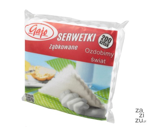 Serwetki ząbkowane białe 15x15 A'200 SG-0001 Serwetki ząbkowane białe 15x15 A'200 SG-0001