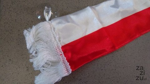 Szalik na przyssawki 45cm biało- czerwony Polska Szalik na przyssawki 45cm biało- czerwony Polska