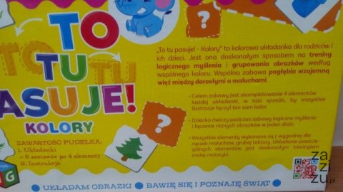 Układanka TO TU PASUJE SŁONIK BALONIK kolory Układanka TO TU PASUJE SŁONIK BALONIK kolory